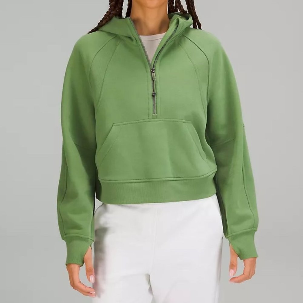 Lululemon NWT Scuba Oversized Half Zip Hoodie Green Foliage XS/S